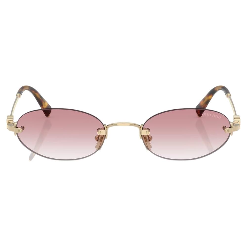 New MIU MIU Sunglasses Gold Metal Pink Oval Authentic Gradient MIU MIU - Picture 2 of 6